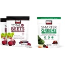 Factor de fuerza Hojas suaves con escarabajos, extracto de grasa, antioxidantes, nitratos, L-Citrulline, 120 Conde, 2-Pack y verdes más inteligentes Superalimentos con 25+ Superalimentos, Probióticos, Antioxidantes y fibra, 60 Con