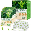16 Packs Máscaras de ojos de vapor para ojos secos, Máscara de ojos calientes de té verde, fatiga de ojos suaves, compresión de calefacción húmeda para ojos, Máscara de ojos autocalentados, Esenciales de viaje desechables y conjuntos de relajación