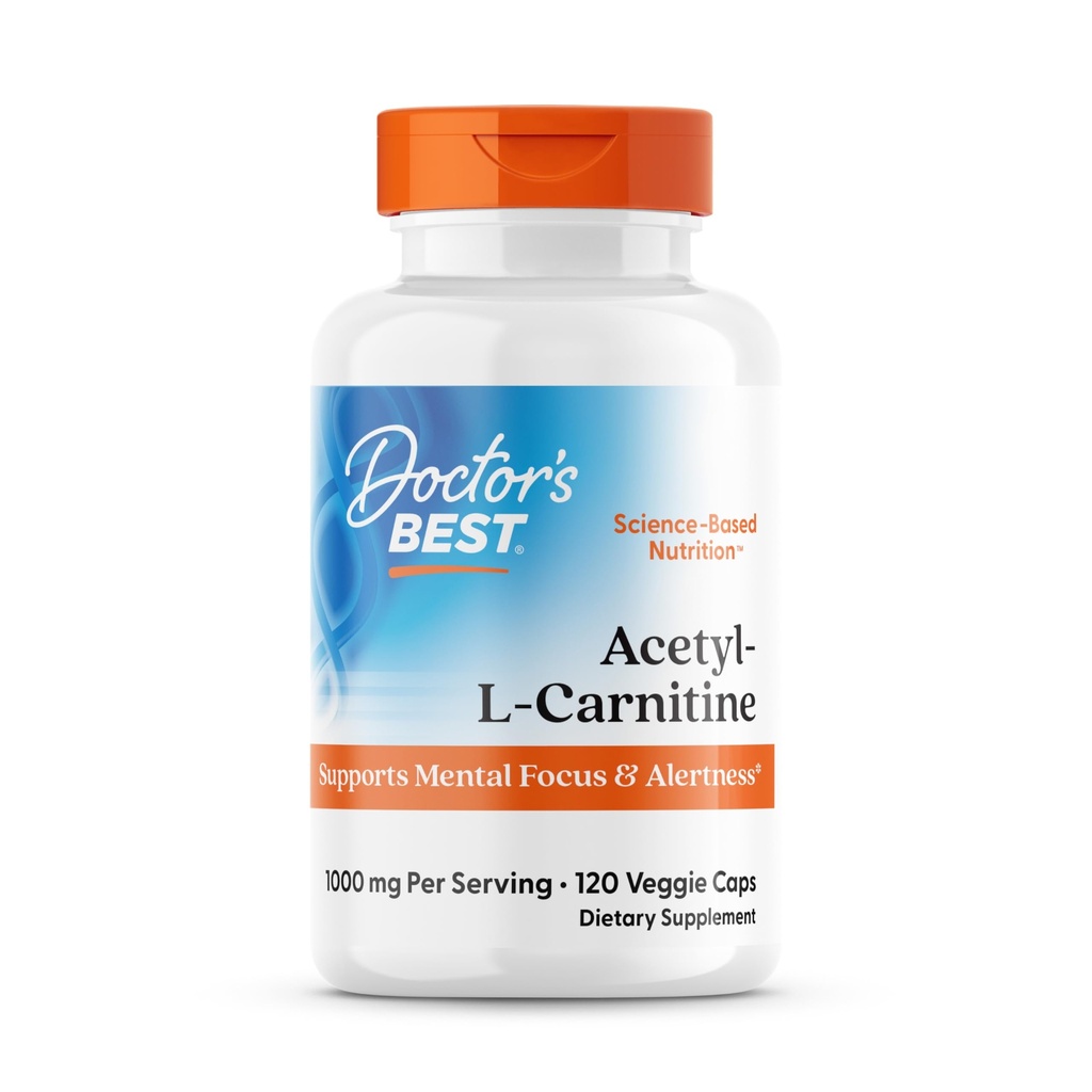 Los mejores médicos Acetyl-L-Carnitine, soporta el foco mental " Alertness, Non-GMO, Gluten Free, Soy Free, Vegan 120 Veggie Caps