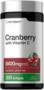 Horbäach Cranberry Pills for Women and Men TEN 8400mg TEN 200 Softgels TENIDO Suplemento Extract con Vitamin C TENIDO Non-GMO, Gluten Free