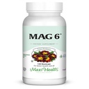 Maxi Health MAG 6 - Magnesium (como Oxide, Glycinate) with Vitamin B6 - Migraine, Muscle Cramps, Kidney Stone Support - Magnesium Supplement for Women &amp; Men - 120 Capsules - Kosher