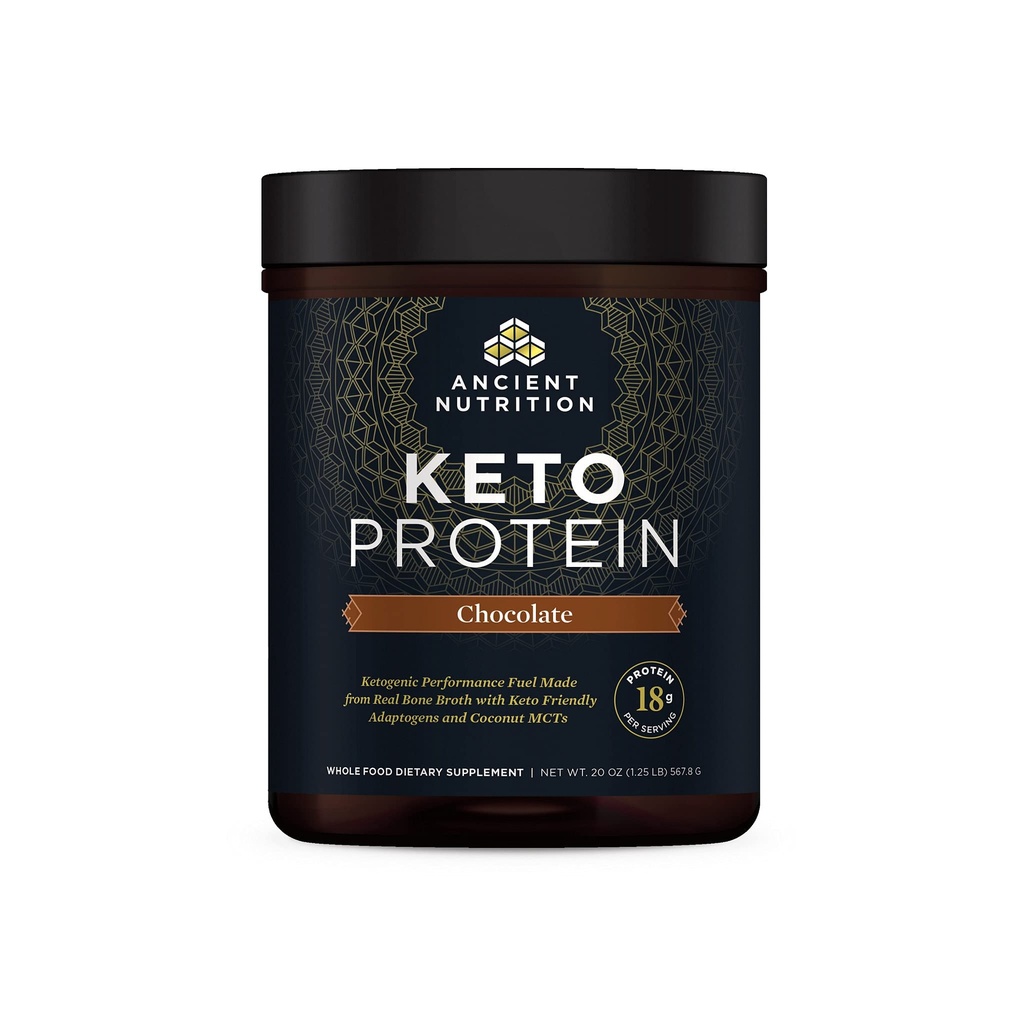 Antigua Nutrición Keto Protein Powder, KetoPROTEIN con grasas de Bono Broth y MCT Oil, Chocolate, 18g Protein 10g Fat Por Serving, Gluten Free, Low Carb, Paleo Friendly, 17 Servings