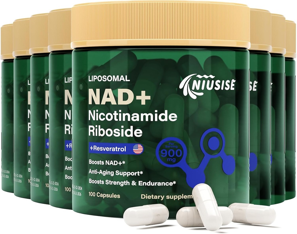NAD Supplement, NAD Nicotinamide Riboside 900 Mg for Men and Women, Liposomal NAD+ Suplemento con Nicotinamide Riboside, Resveratrol " Quercetin, Energy, Boost NAD+, 800 cápsulas
