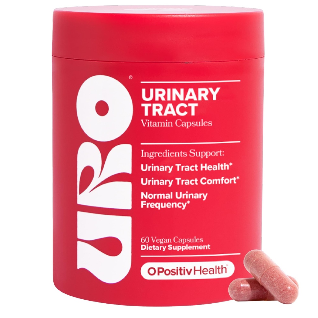 O Positiv URO URO Urinary Tract Health Supplement for Women, 60 Count (Pack of 1) - Urinary Support Vitamins with Pacran Complete Cranberry Extract, D-Mannose, &amp; Vitamina C - Vegan &amp; Gluten-Free