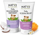 Matys Baby Eczema &amp; Multipropósito 2pk Combo para bebés 3 meses +, Soothe Eczema & Nourish Dry Skin, Esteroide/Petroleum libre, 3.75oz cada tubo
