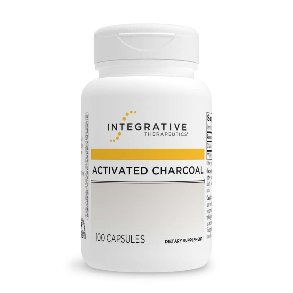 Terapéutica Integrativa Carbón Activado - Suplemento Digestivo " Salud Gut* - Soporte Gastrointestinal* - Sin gluten " sin lácteos - 100 cápsulas (50 piezas)