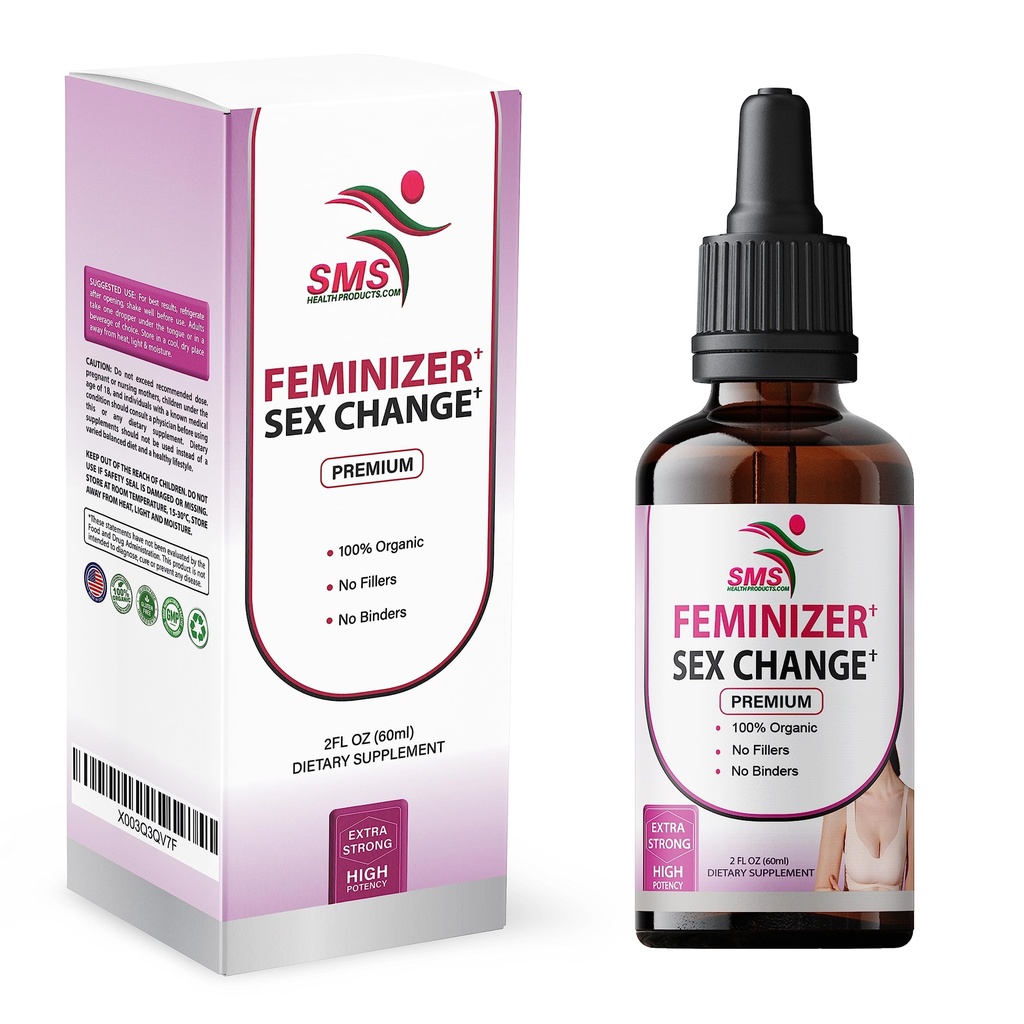Feminizer by SMS, Pueraria Mirifica Drops for Estrogen ← Premium Grade ← Herbal Liquid Extract ← Non-GMO, Orgánica, Vegan, Alcohol Free Tincture ← 2 Fl Oz (60ml)