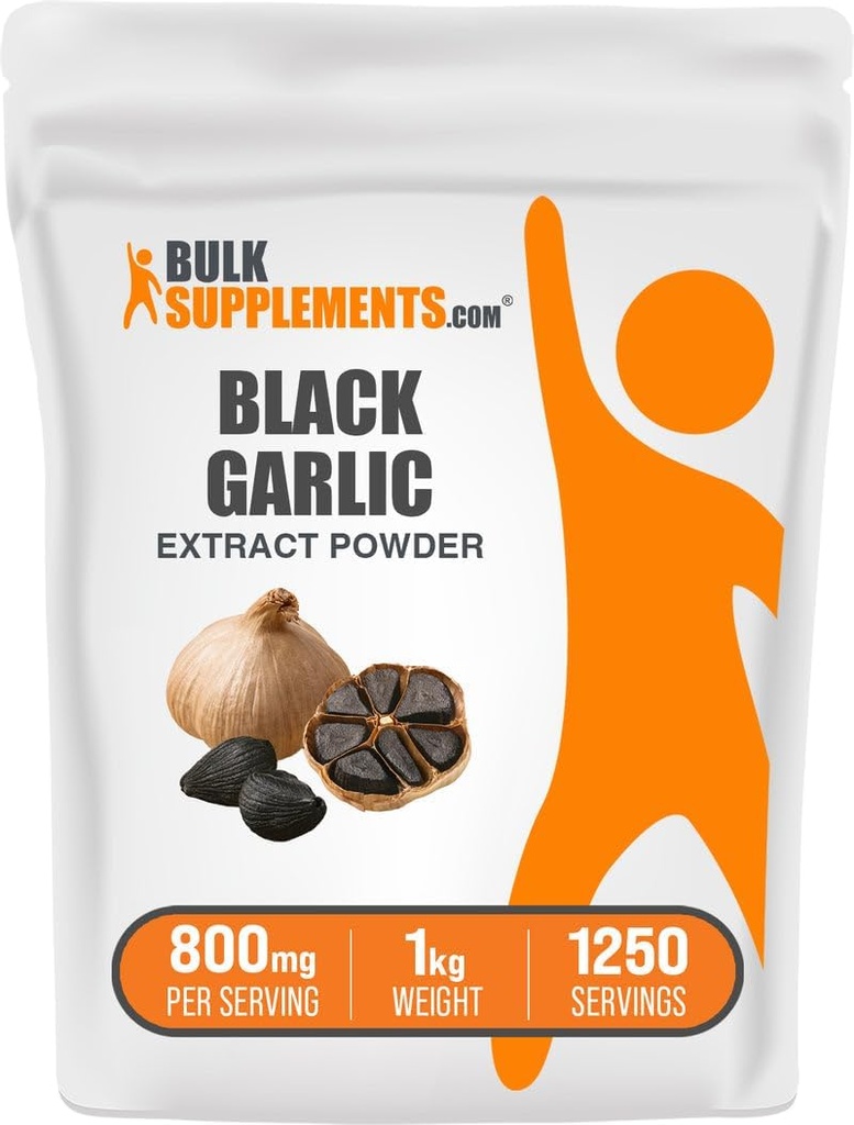BulkSupplements.com Polvo de Extracto de Ajo Negro - Extracto de Ajo Envejecido, Suplemento Herbal - Vegan &amp; Gluten Gratis, 800 mg por Serving, 1kg (2.2 libras) (Pack de 1)