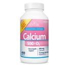 Vitaminas del siglo XXI Calcio 500 más cápsulas D extra, 400 condes