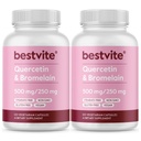 BestVITE Quercetina con Bromelain 500mg/250mg (240 cápsulas vegetarianas) (120 x 2) - Sin esteroides - Sin dióxido de silicona - Vegan - No GMO - Gluten Gratis