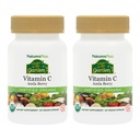 NaturesPlus Fuente de Life Garden Vitamina C - 60 cápsulas Vegan, Pack de 2 - Soporte de sistema inmunitario - Certified Organic, Non-GMO, Gluten Gratis - 60 Total Servings