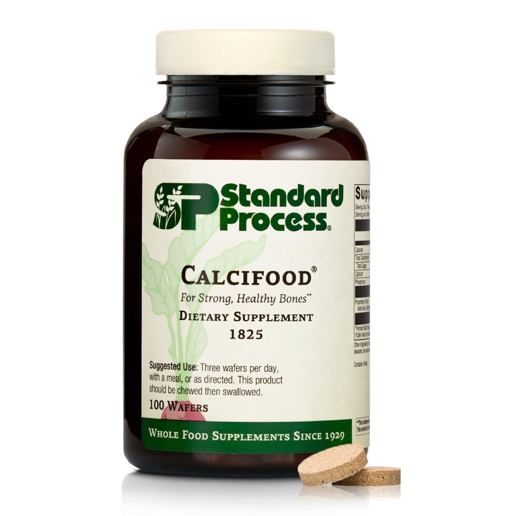 Proceso estándar Calcifood - Suplemento de Calcio para la Ausorción de Bone Strength &amp; Calcium - Soporte de Salud de Hueso para Hombres Mujer - Non-Dairy & No Soy - 100 Wafers