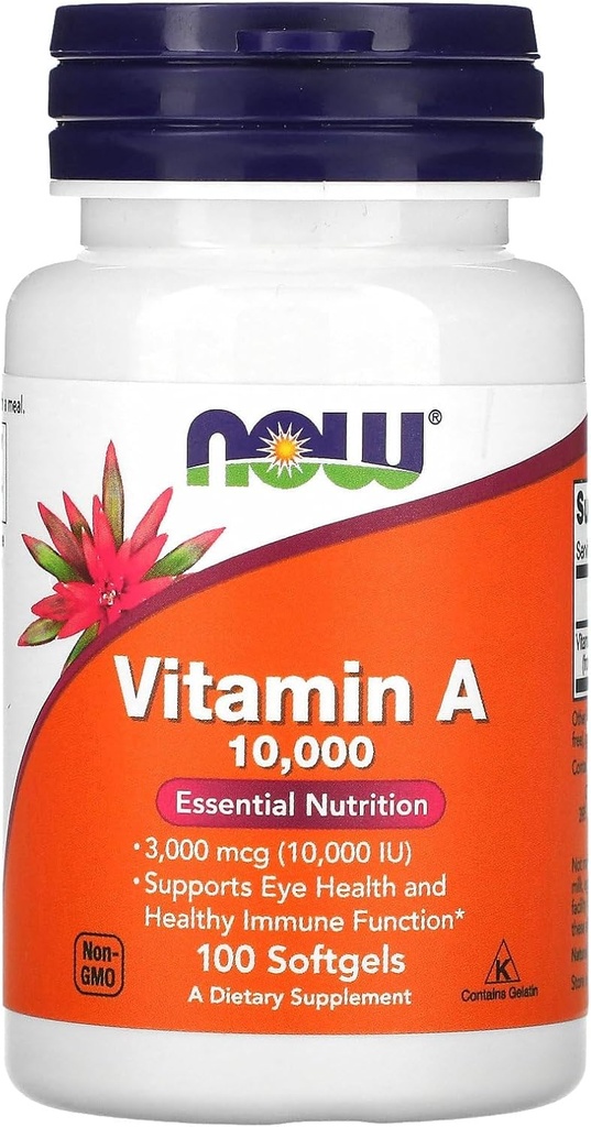 Ahora Alimentos Vitamina A 10,000 UI 100 Sgels