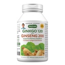 ANDREW LESSMAN Ginkgo 120 Plus Ginseng 200mg - 30 Capsules - Standardized Extract Blend to Support Brain, Memory and Cognitive Function. Adaptógeno, Combate Estrés y Fatiga. No hay aditivos