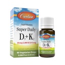 Carlson - Super Daily D3 + K2, 50 mcg D3 + 45 mcg MK-7, Heart &amp; Bone Health, 90 Liquid Drops, 2.54 ml