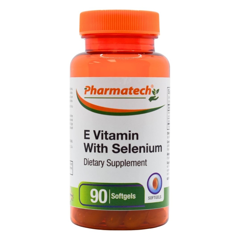 Vitamina E como dl-Tocopheryl Acetate y d-Alpha-Tocopherol Plus Selenium, Suplemento Antioxidante, Immune Support, Supports Healthy Skin, Gluten-Free, Non-GMO, 90 softgels Made in USA