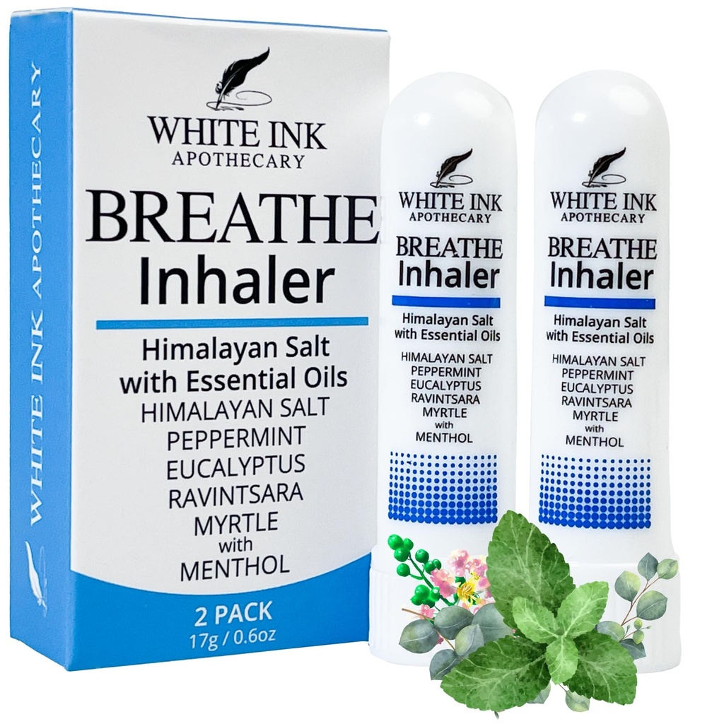 Tinta blanca Respirar Aceite Esencial Natural Inhalador Eucalyptus Peppermint Silencio Congestión Silencio Alergia Silencioso Silencioso Aromaterapia Sinus Relief (2)