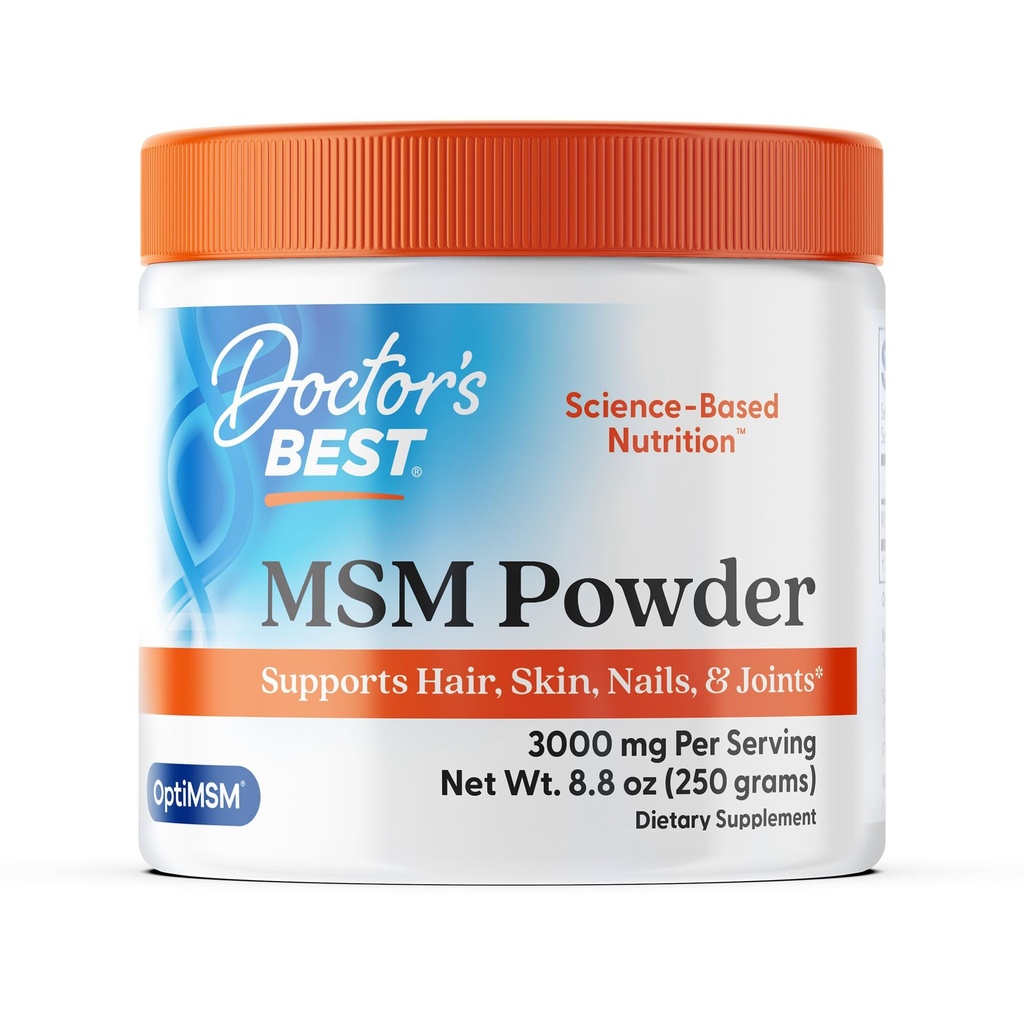 Los mejores médicos MSM Powder, soporta el cabello, la piel, las uñas, las articulaciones, no GMO, libre de gluten, soy libre, Vegan Net Wt. 8.8 oz (250 gramos)