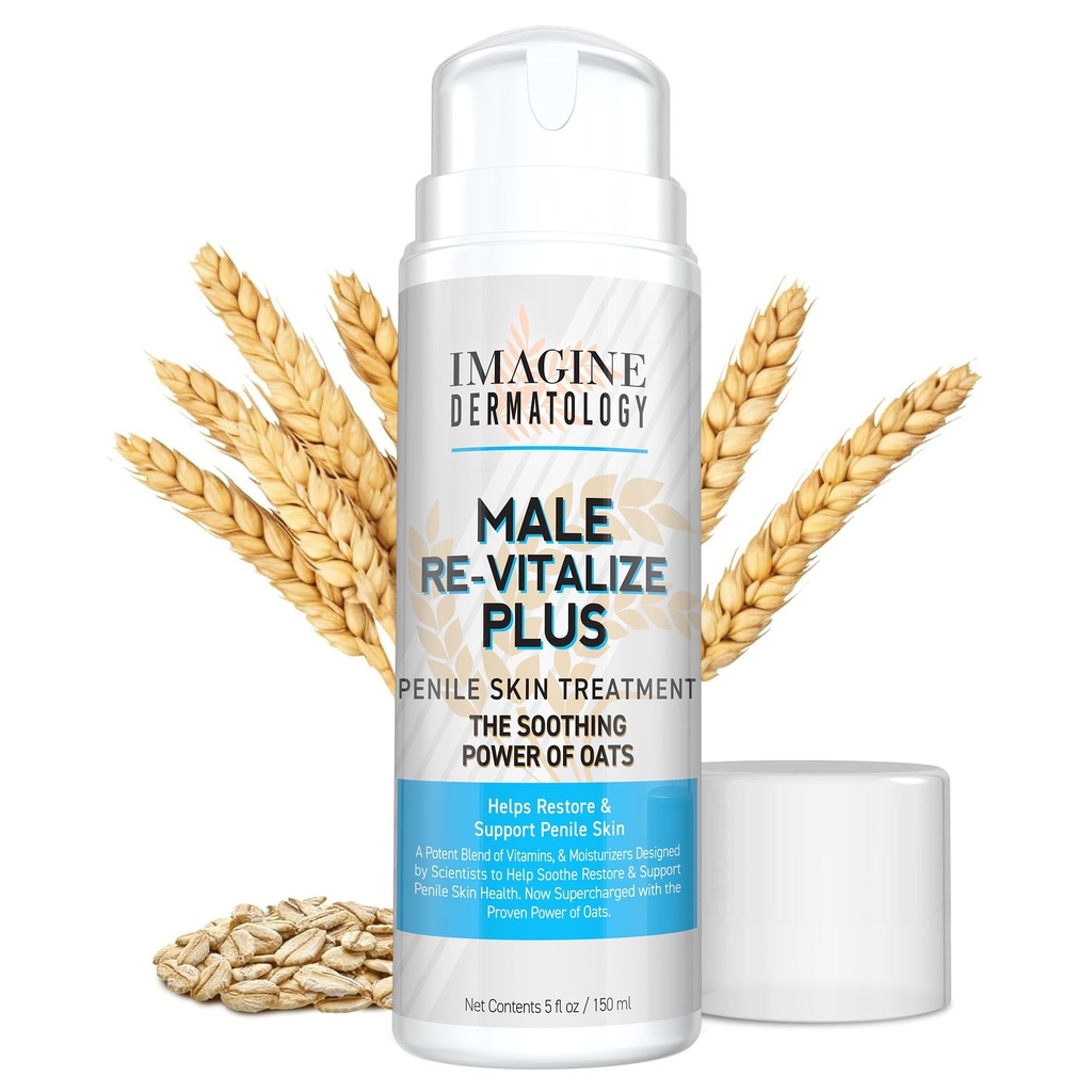 Male Re-Vitalize PLUS - Avena Crema de Salud del Penil para Hombre - Aliviar, Restaurar y Soporte Piel - Moisturizer Loción del pene - Tamaño de gran valor (5fl oz/150ml)