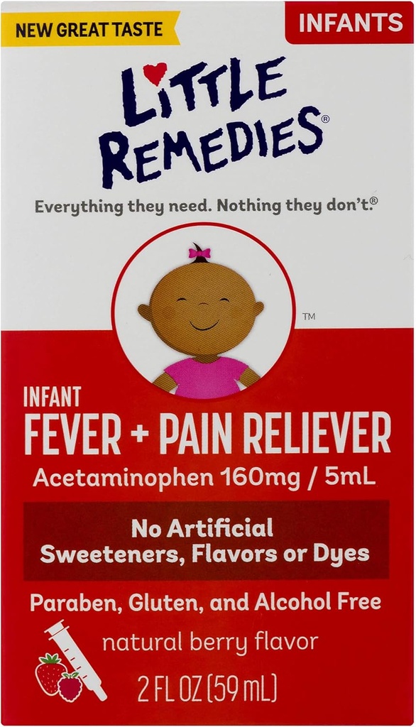 Remedios Pequeños Fiebre de la Infantería &amp; Dolor Reliever Silencio Natural Berry Flavor Silencio 2 FL OZ ← 2 Pack