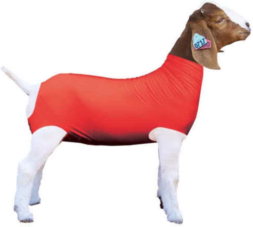 Mostrar Pro Red Spandex Goat Tube para Show Goats - Mostrar surtidos de ganado: Goat Covers &amp; Blankets