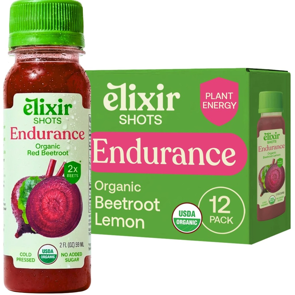 Zapatos de Elixir, resistencia " Wellness Shot with Cold-Presed 100% Organic Ingredients, Beet, Carrot, Celery, Lemon, No Añadido Sugars or Artificial Ingredients, 12 Pack