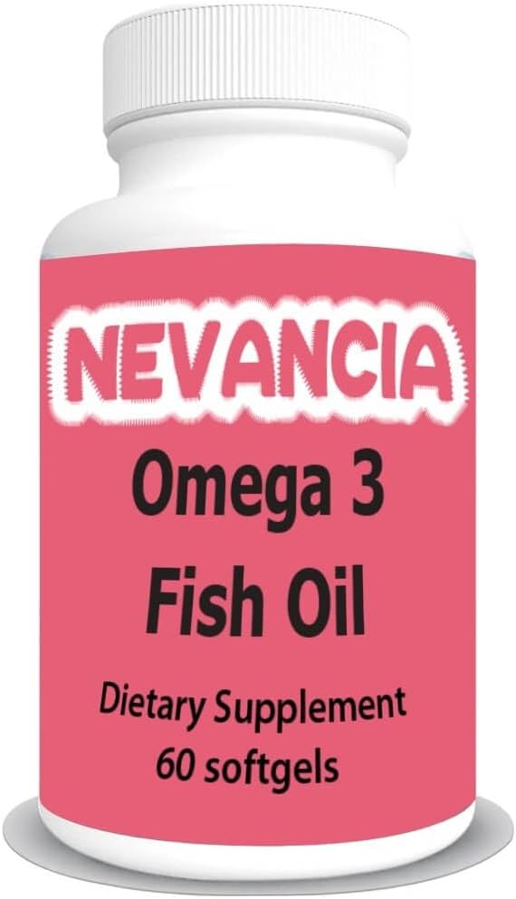 Alta aceite de pescado Omega-3 en DHA &amp; EPA, 1200 mg Omega-3, Ultra Potent, promueve la salud cardíaca y cerebral, sabor de limón natural, 60 Softgels
