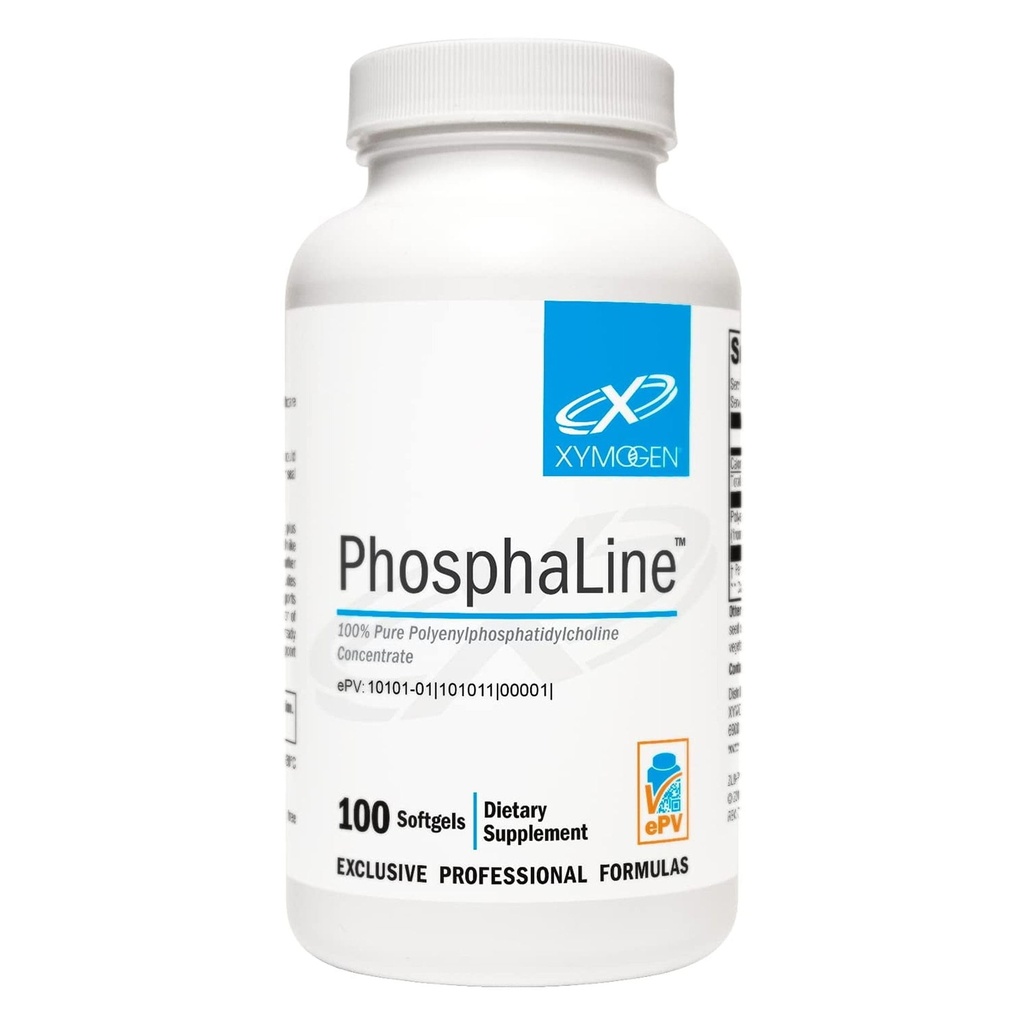 XYMOGEN PhosphaLine - Polyenylphosphatidylcholine Phosphatidyl Choline - Asistencia Salud del hígado, Fluidez de la membrana celular, Salud cardiovascular (100 Softgels)