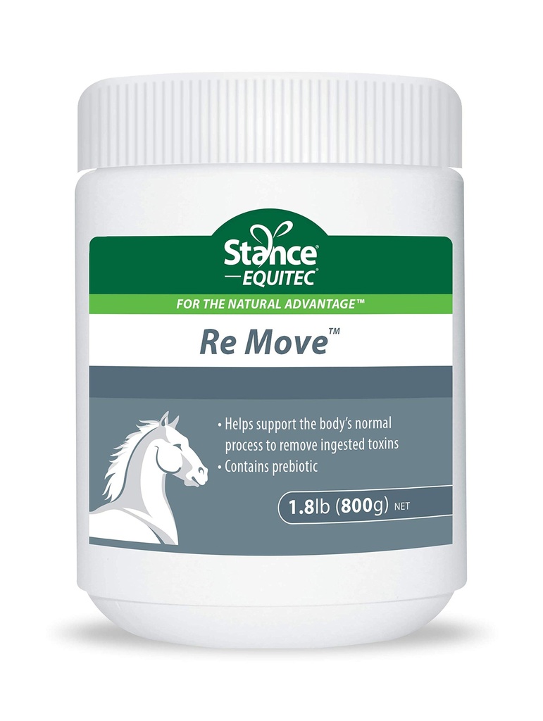 Stance Equitec Re Move - Suplementos de caballos que apoyan el proceso normal del cuerpo para eliminar las toxinas ingeridas, contiene probióticos - 1,5 lb