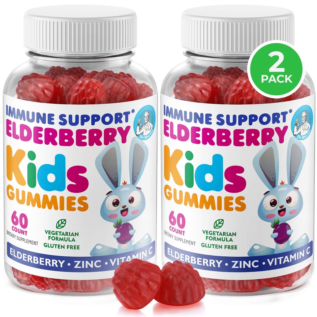 DR. MORITZ Gummies de arándano para niños y adultos (2 Pack) - Vitamina C de arándano y zinc para niños Apoyo inmunológico - vegetariano, gluten