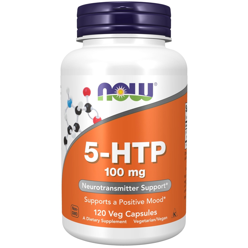 AHORA Suplementos, 5-HTP (5-hidroxitryptofan) 100 mg, Neurotransmisor Soporte*, 120 cápsulas de Veg