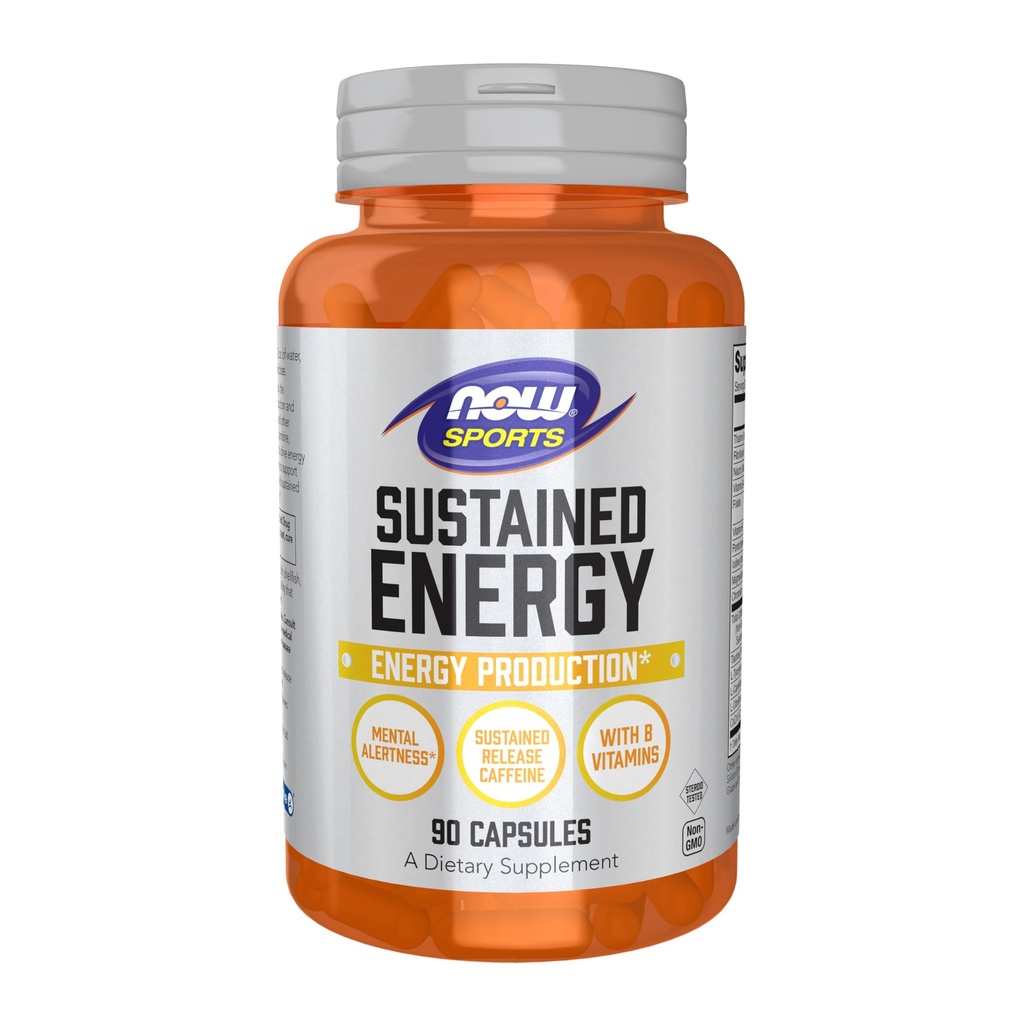 AHORA Foods Sports, Sustained Energy Energy Production* Mental Alertness* Sustained Release Caffeine with B Vitamins 90 Veg Capsules