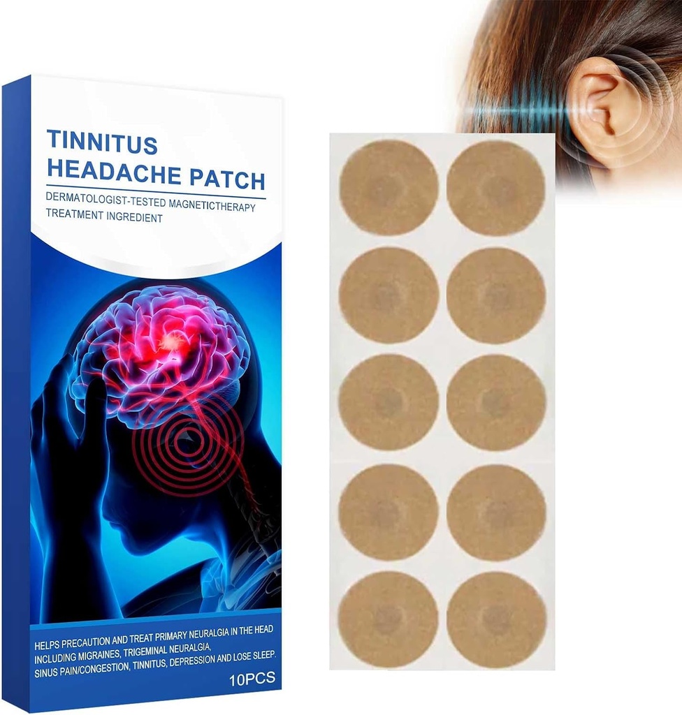 Patches de Tinnitus, 10 PC Patches de oído para Tinnitus, Ear Pain Patch, Hearing Weaken, Itchy Ears/No-Woven Tela Patch (10PCS)