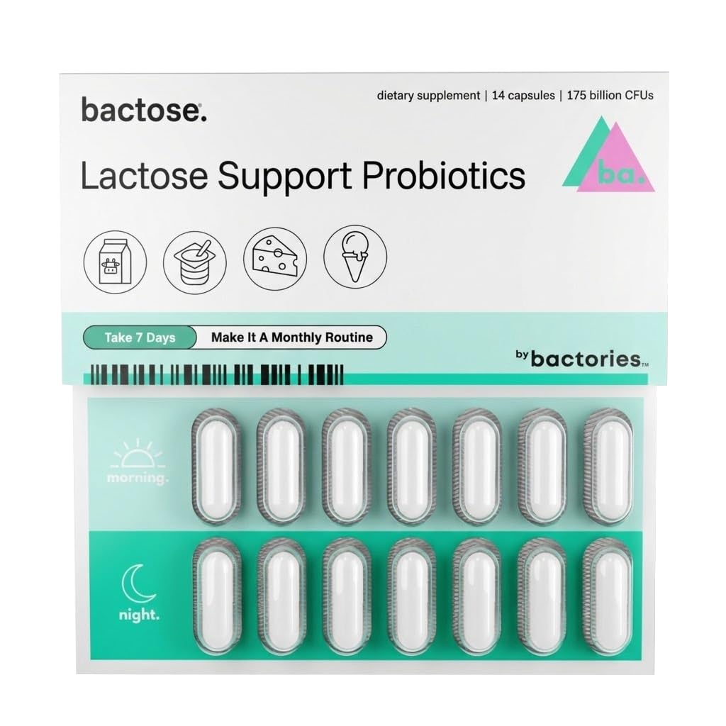 Píldoras probióticas de lactosa para el alivio a largo plazo - Disfruta de la lácteo otra vez - Suplemento de la intolerancia a la lactosa - Producir enzimas lactasas en el Gut - Naturalmente romper lactosa (Tomar por 7 días - Repita mensual)