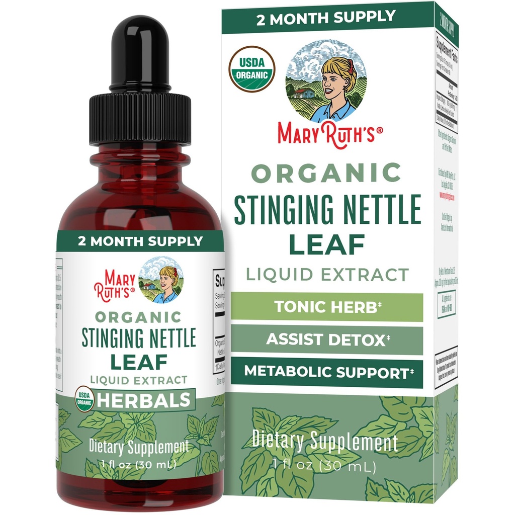 MaryRuth Organics Stinging Nettle Leaf Extract ← Detox Suplemento Herbal Drops Silencio USDA Orgánica Silencio Vegan ← Non-GMO Silencio Gluten Free ← 1 Fluid Oz