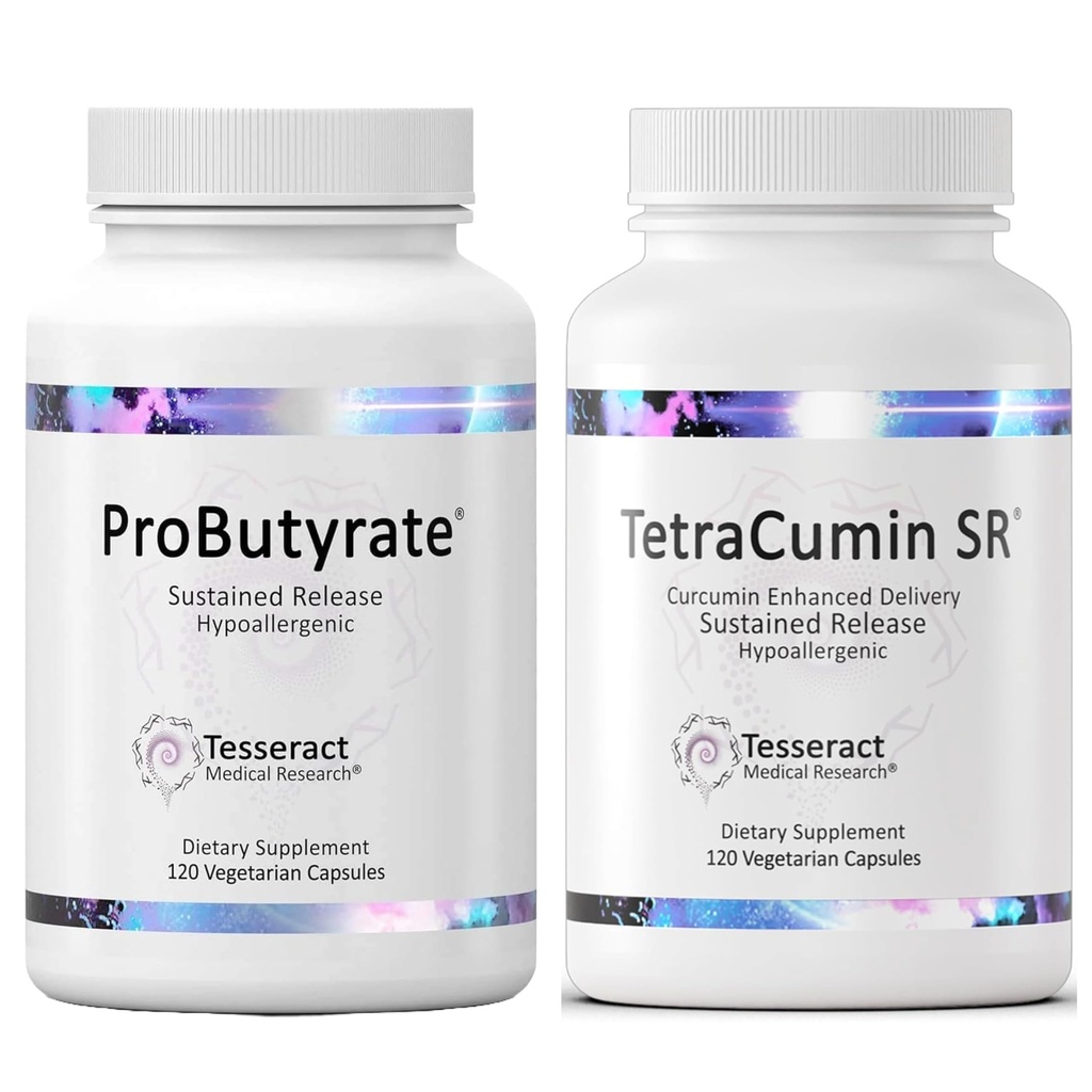 Tesseract Medical Research ProButyrate Gut Health Supplement, Butyric Acid Complex " TetraCumin SR Joint Support Supplement, Sustained Release