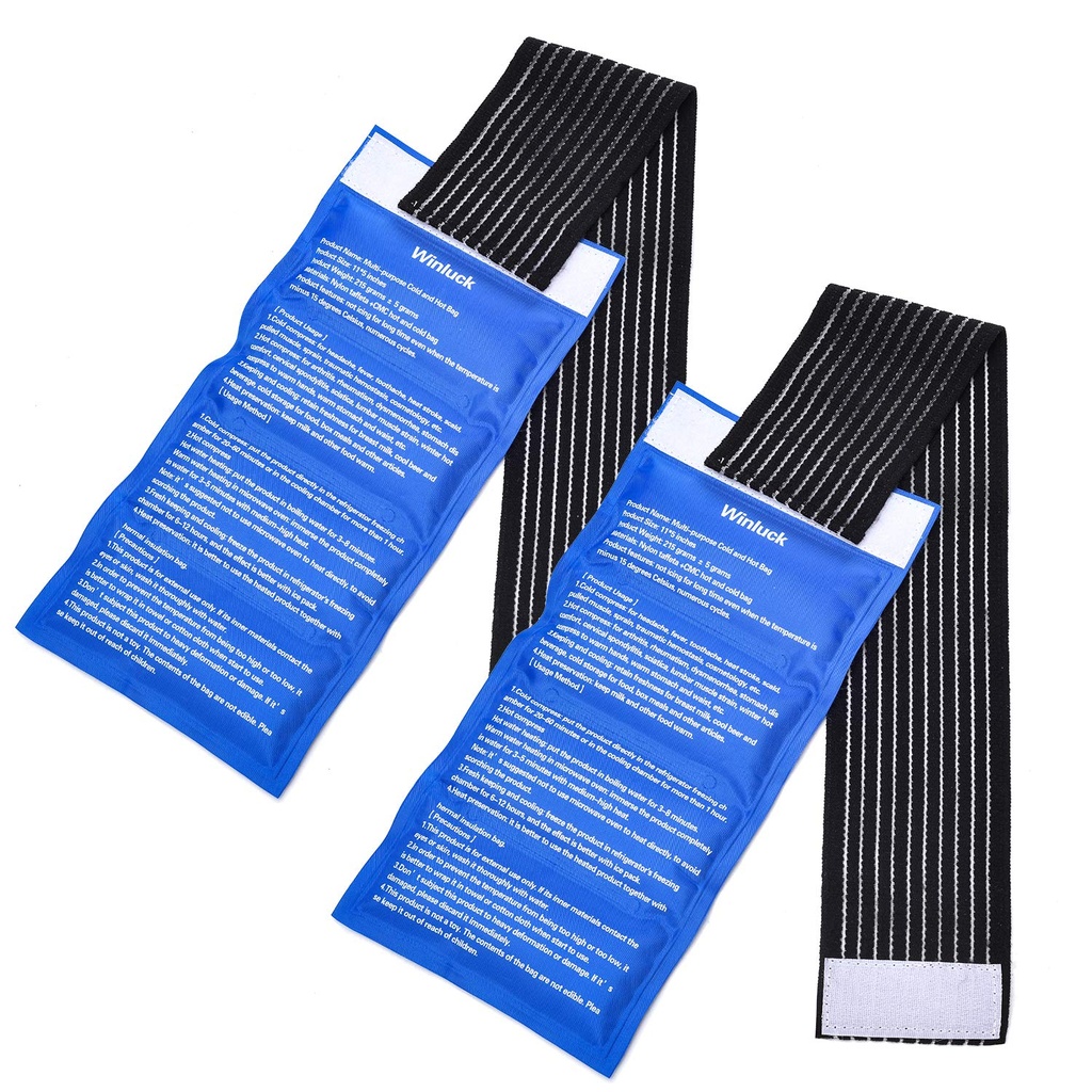 Gel Ice Cold Packs - (2-Piece Set) Soft Reusable Cold/Hot Compress, Proporciona Conjunto Aliviado y Dolor Musculo. Terapia flexible de lesiones - hombro, espalda, rodilla, cuello, tobillo &amp; más.