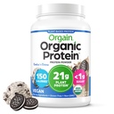 Orgain Orgain Pólvora de proteínas orgánicas, Cookies " Crema - 21g Proteína de base vegetal, fibra prebiótica de 7g, carbohidratos de baja red, sin ingredientes de lactosa, sin azúcar añadido, no fumador, para sacudidas " , 2,03 lb