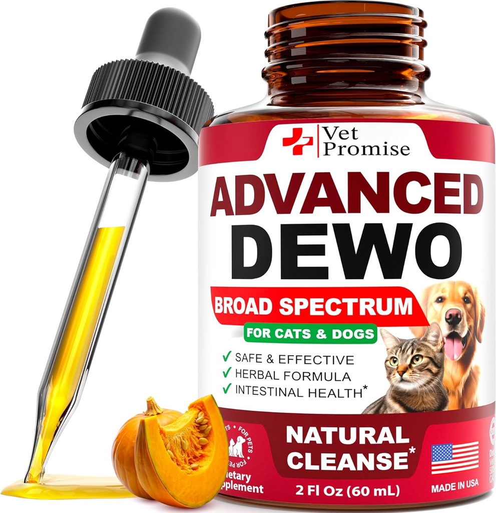 Natural Cat &amp; Dog Intestinal Defense - Herbal Broad Spectrum Cleanser - Ayuda a eliminar parásitos &amp; toxinas - Suplemento de medicamentos líquidos para cachorros & gatitos - UTI Support - Made in USA