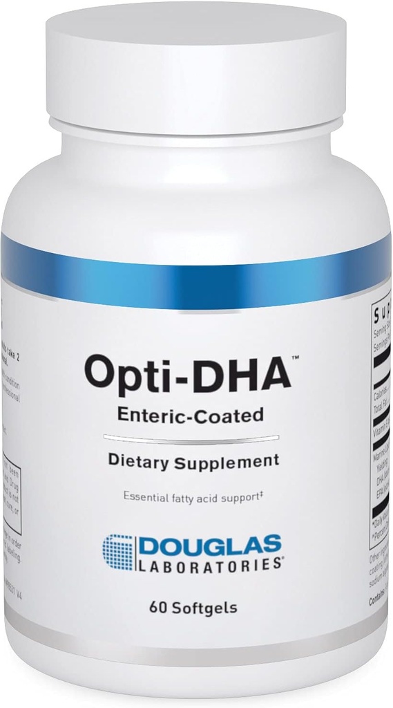 Douglas Laboratories Opti-DHA Enteric-Coated tención Essential Omega-3 Fatty Acids for Cardiovascular Health ← 60 Capsules