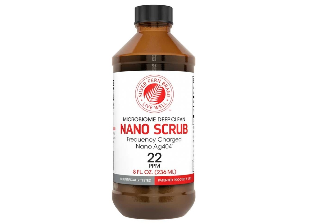 Nano Scrub de Silver Fern Marca - 1 Botella - 48 Servimientos - Frecuencia Activada Nano Ag4O4 - Liquid