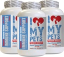 AMO MI PETS LLC Dog Immune Booster - PET Immune Soporte - Perros y Gatos - Booster - Saludable - Mushrooms for Dogs - 180 Treats (3 Bottles)