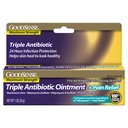 GoodSense Maximum Strength Triple Antibiotic Ointment plus Pain Relief - Soothes Doinful Cuts, Scrapes and Burns, Prevents Infection, First Aid Antibiotic, External Analgesic, 1 oz
