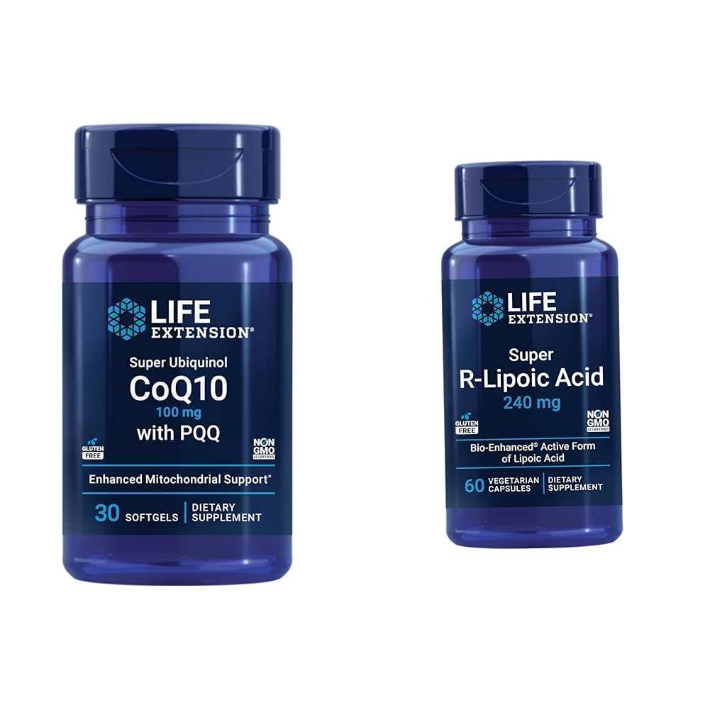 Super Ubiquinol CoQ10 con PQQ, CoQ10, PQQ, shilajit, Heart Health & Super R-Lipoic Acid – Longevity Supplement for Oxidative Stress Defense