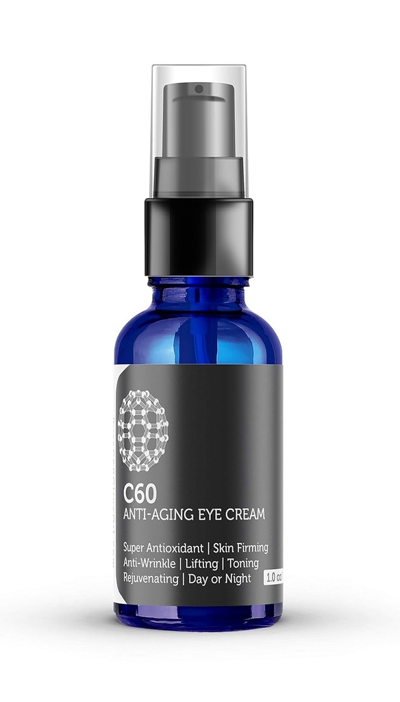 C60 Anti-Aging Eye Cream 30ml con Matrixyl 3000, Tripeptide-5, Hidrating Botanical Hyaluronic Acid and Vitamin C for Men &amp; Women Made with Organic Ingredients