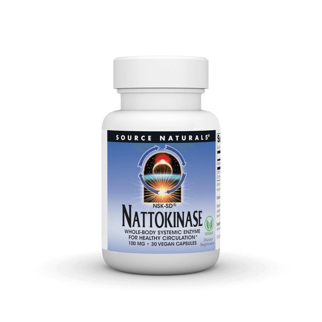 Fuente Naturales NSK-SD Nattokinase, Enzima sitémica del cuerpo entero para la circulación sana*, 100 mg, 30 cápsulas veganas