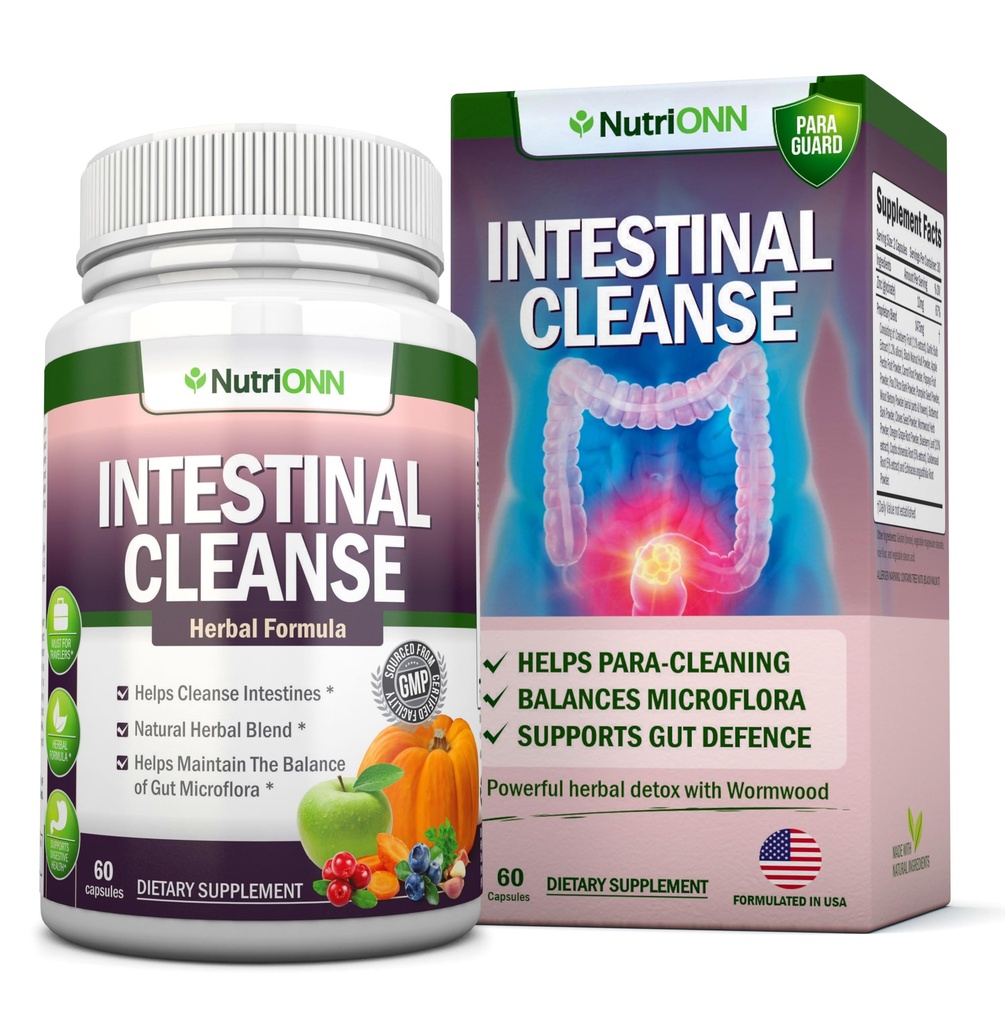 Limpieza intestinal - All Natural Herbal Detox Formula - Full 10-Day Detox Program - Wormwood, Cranberry, Paul D'Arco, Goldenseal, Ajo, Black Walnut Hull, Echinacea y 10 otros ingredientes naturales