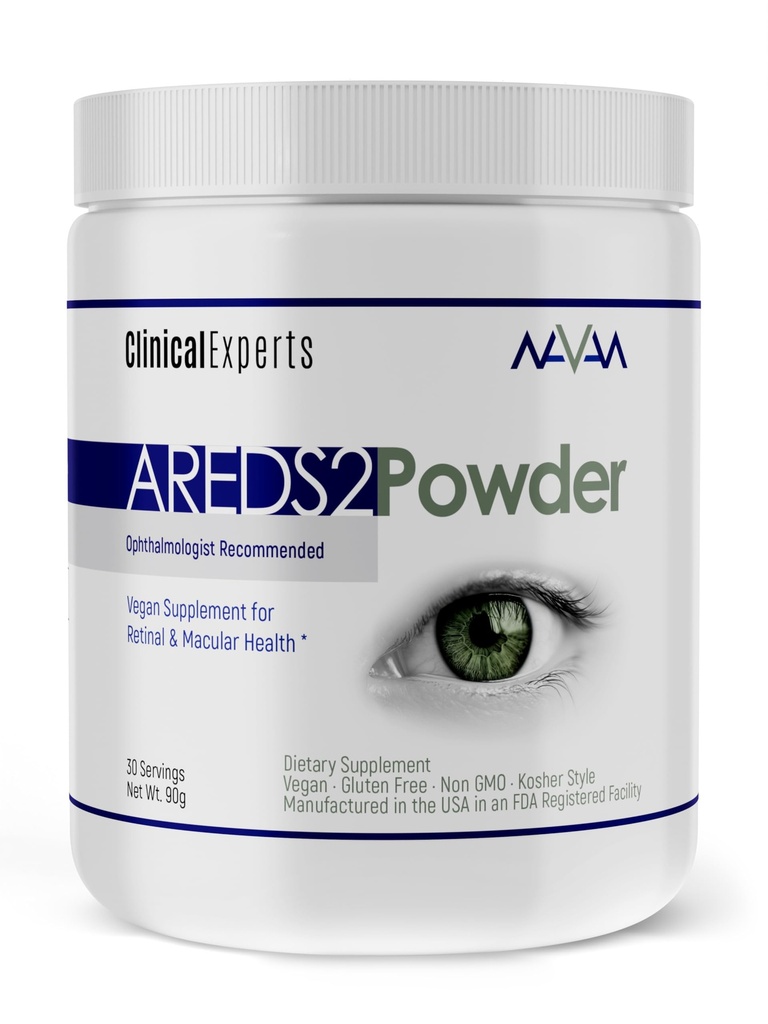 Navan AREDS 2 Polvo para aquellos que no pueden Consumir Tabletas o Softgels - Vitaminas Ojo &amp; Minerales - Lens Clarity & Retina Salud por Expertos Clínicas, Lutein, Zeaxanthin & Zinc Kosher Style, 30 Serviciones
