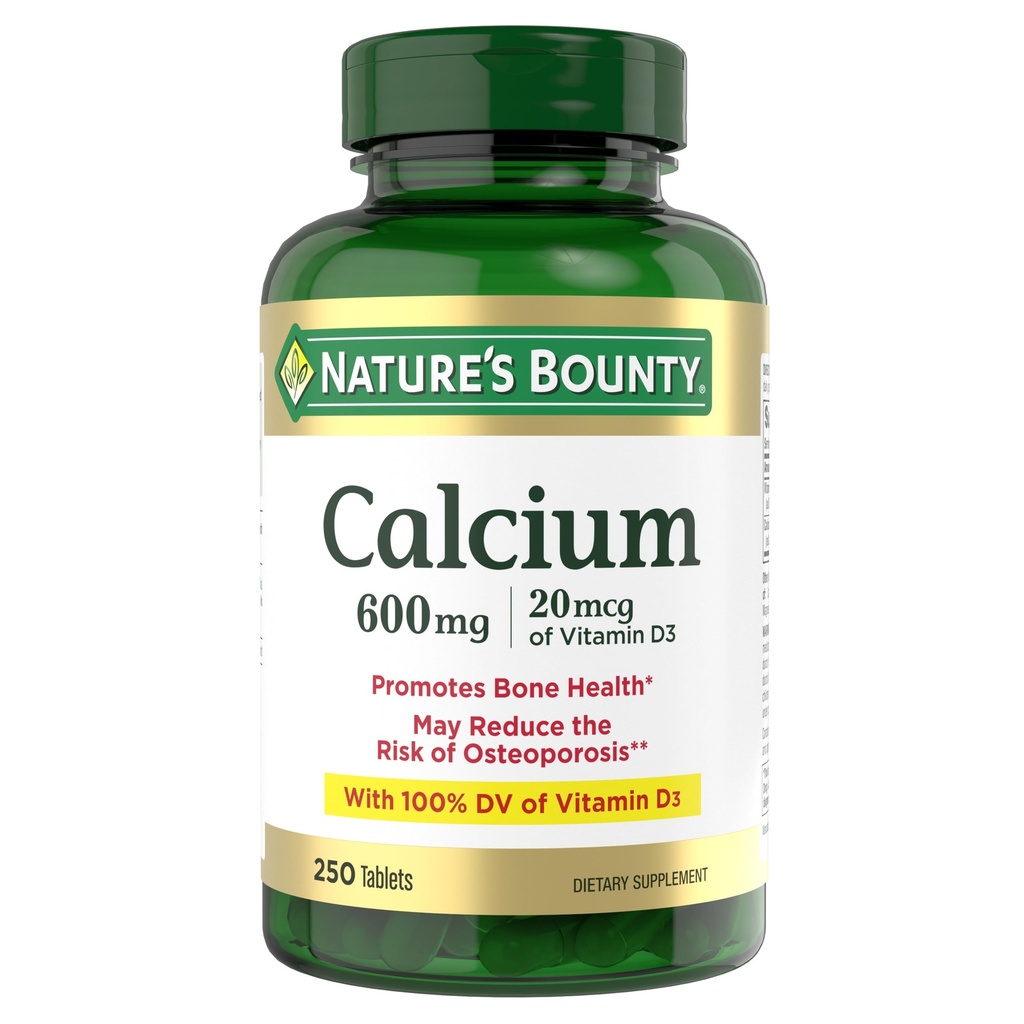Carbonato de calcio de la naturaleza " Vitamina D " , apoya la salud inmunitaria " , 600 mg de calcio " 800IU Vitamina D3, 250 Tabletas