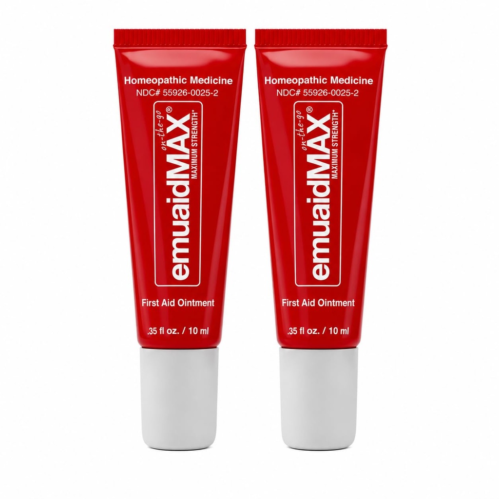 Ungüento de tratamiento de hongos de uñas EMUAIDMAX - Potente tratamiento de hongos de uñas naturales " Toenail para infecciones fúngicas resistentes, reduce la picazón " , tamaño de on-the-Go, 0,35oz, 2 Pack